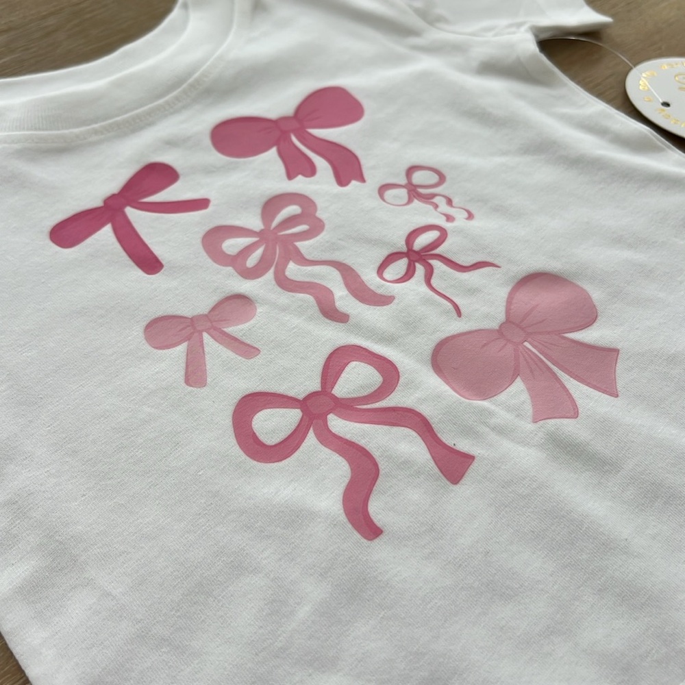 Sweet Wink Toddler Girl Bows Print Short Sleeve T-Shirt 12-18 months 2T 3T - Picture 5 of 5